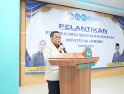 WR3 Unila Kukuhkan 37 Organisasi Kemahasiswaan Tingkat Universitas